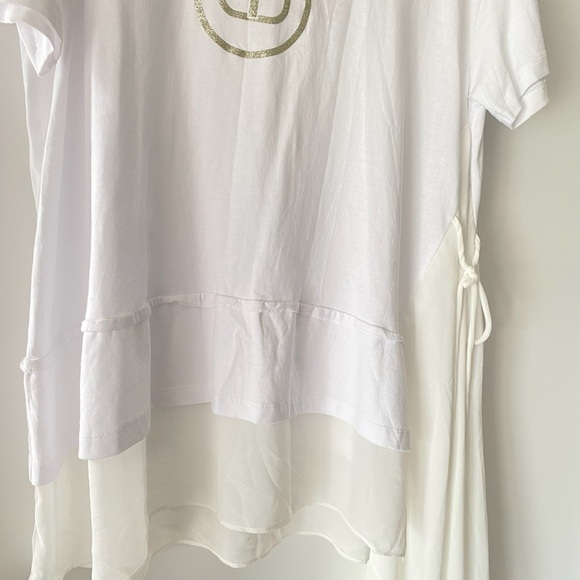 TWIN-SET Maxi Flared T-shirt with Ruffle Insertnero Size IT XS NWT - Picture 8 of 13